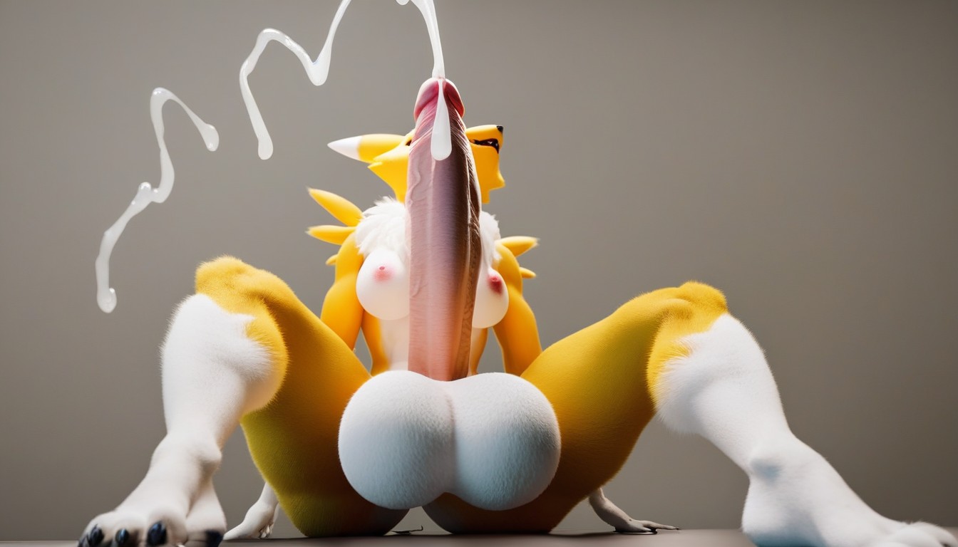 Nude, Full Body, Fluffy Balls Furry AI Porn