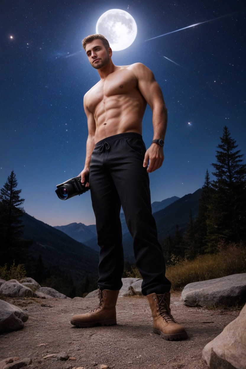 Holding, Low Angle, Hiking Pants AI Porn