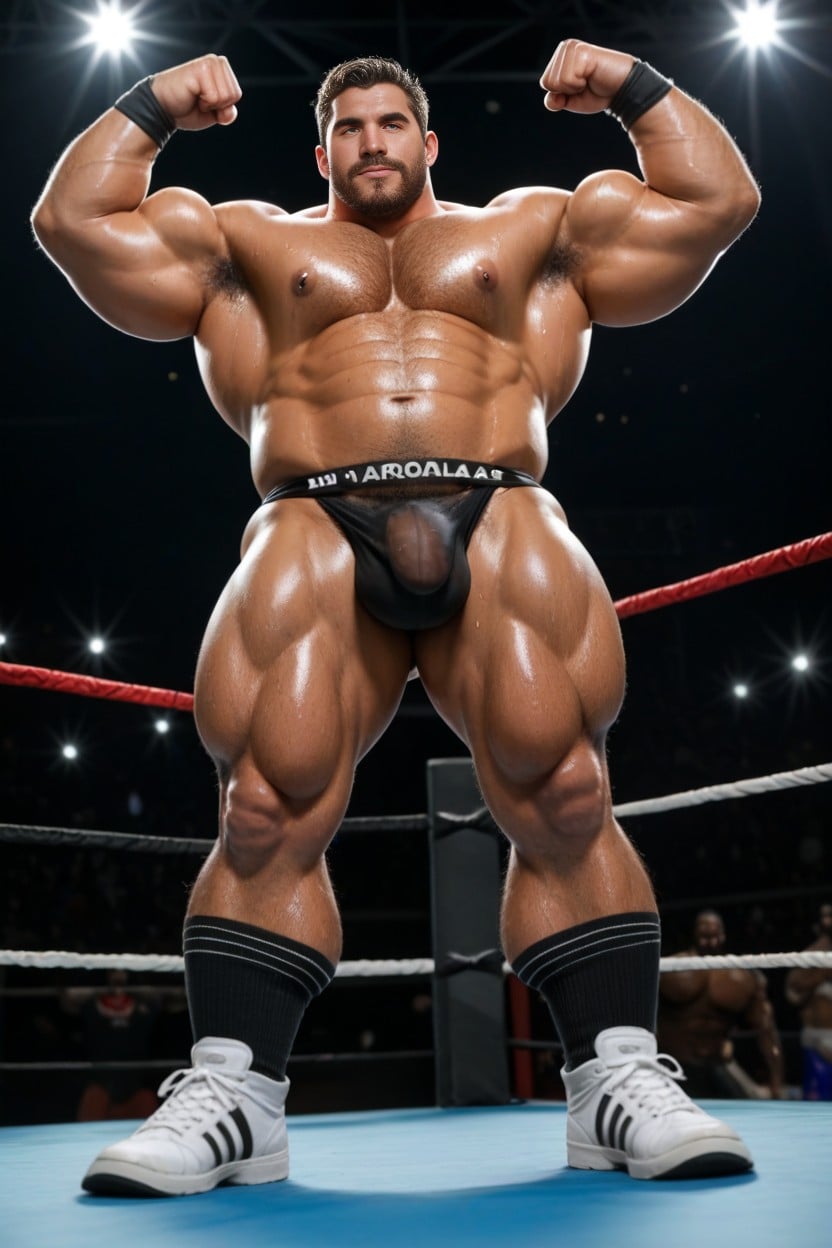 Hairy, Flexing Arm Muscles, Arena AI Gay Porn