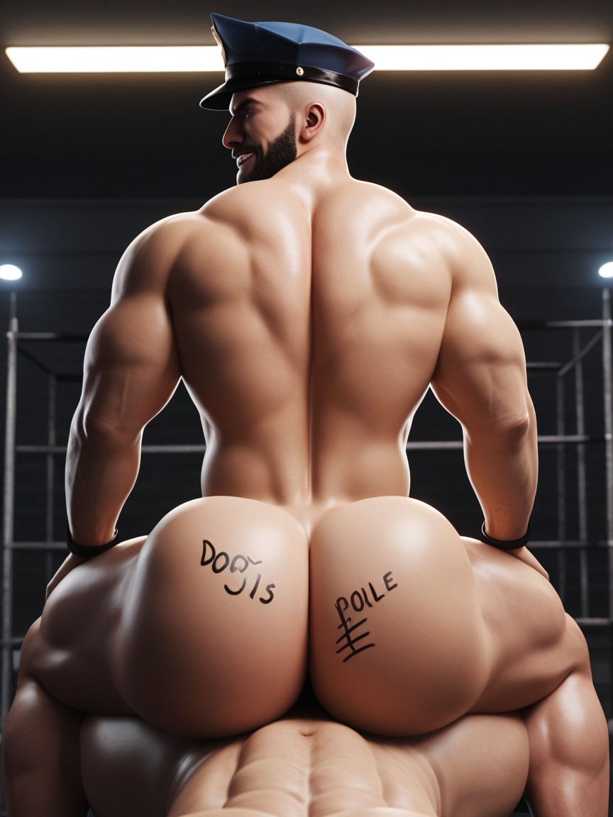 Bottom Torturing Top, Hungry Hole, Top Wearing Prisoners Clothes AI Gay Porn