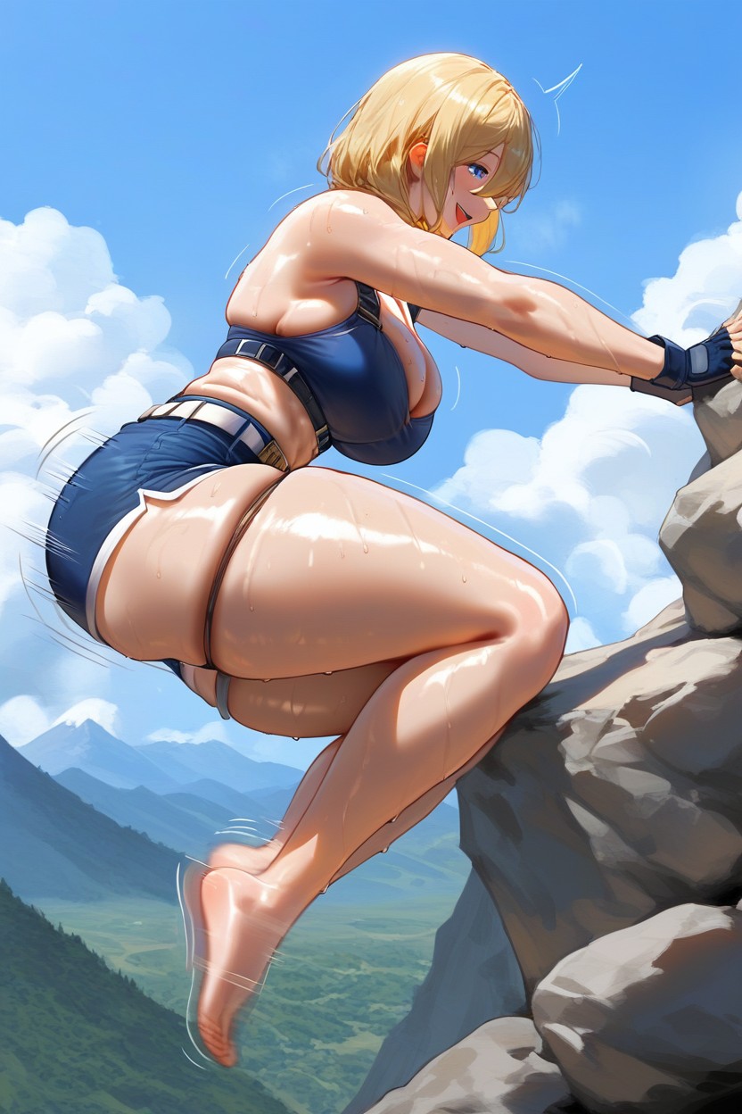 Sweaty, Climbing Helmet, Smile Hentai AI Porn