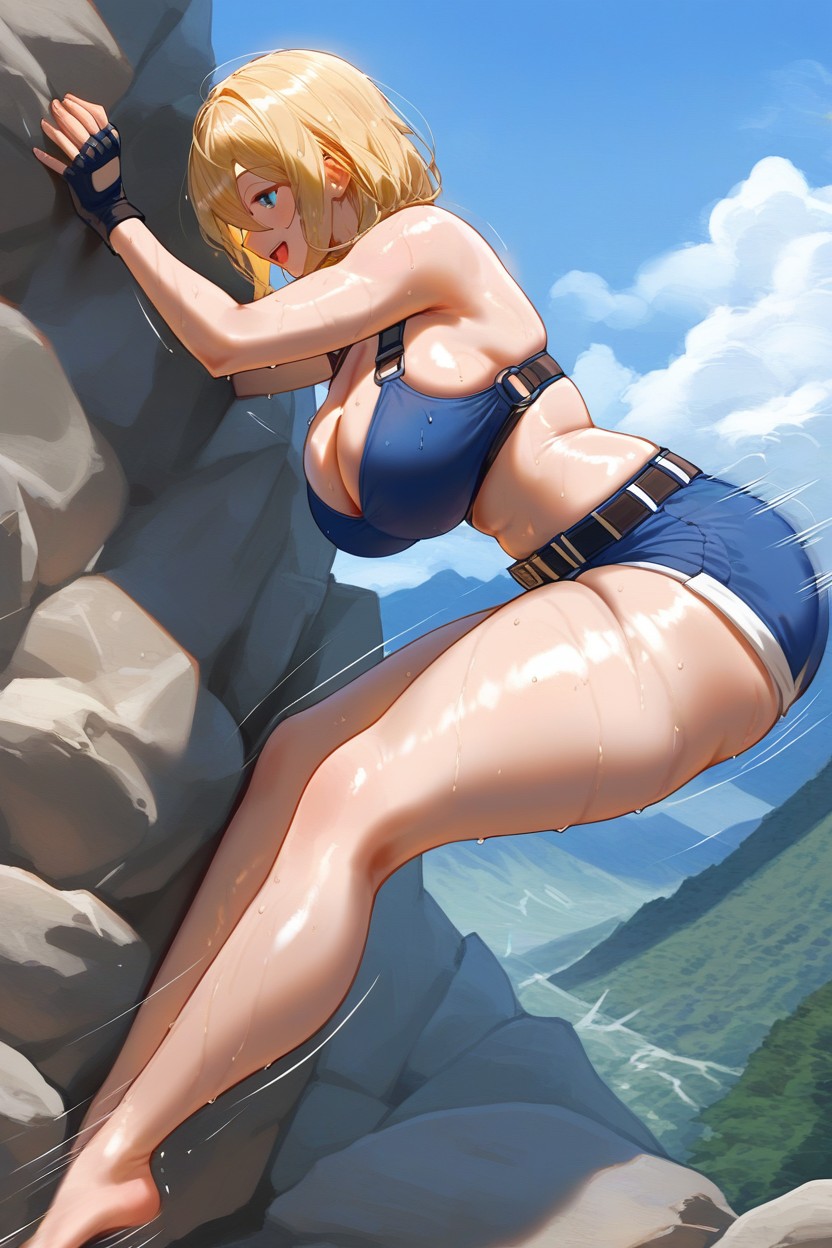 Skinny, Climbing The Mountain, Solo Hentai AI Porn