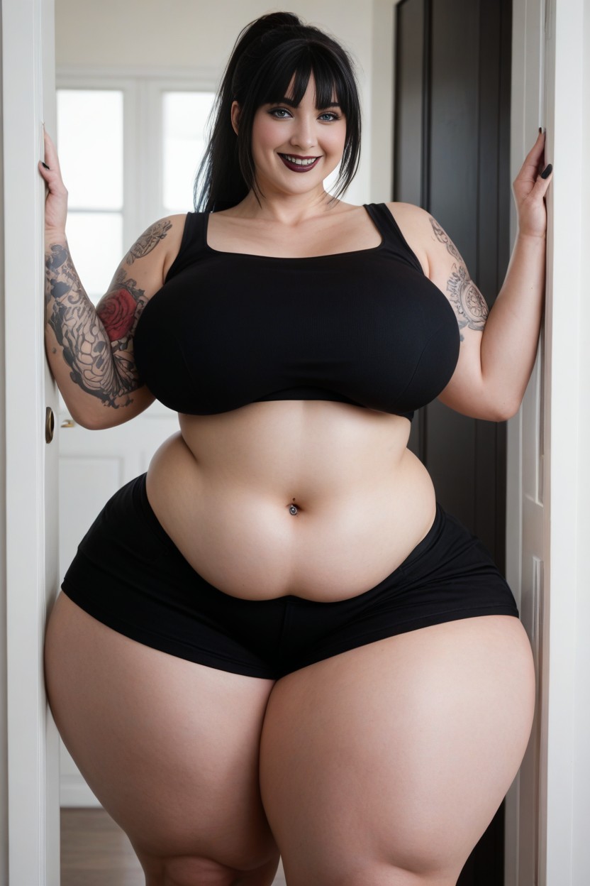 Extremely Wide Hips, Massive Gigantic Hyper Thighs, Thick Thighs AI Porn