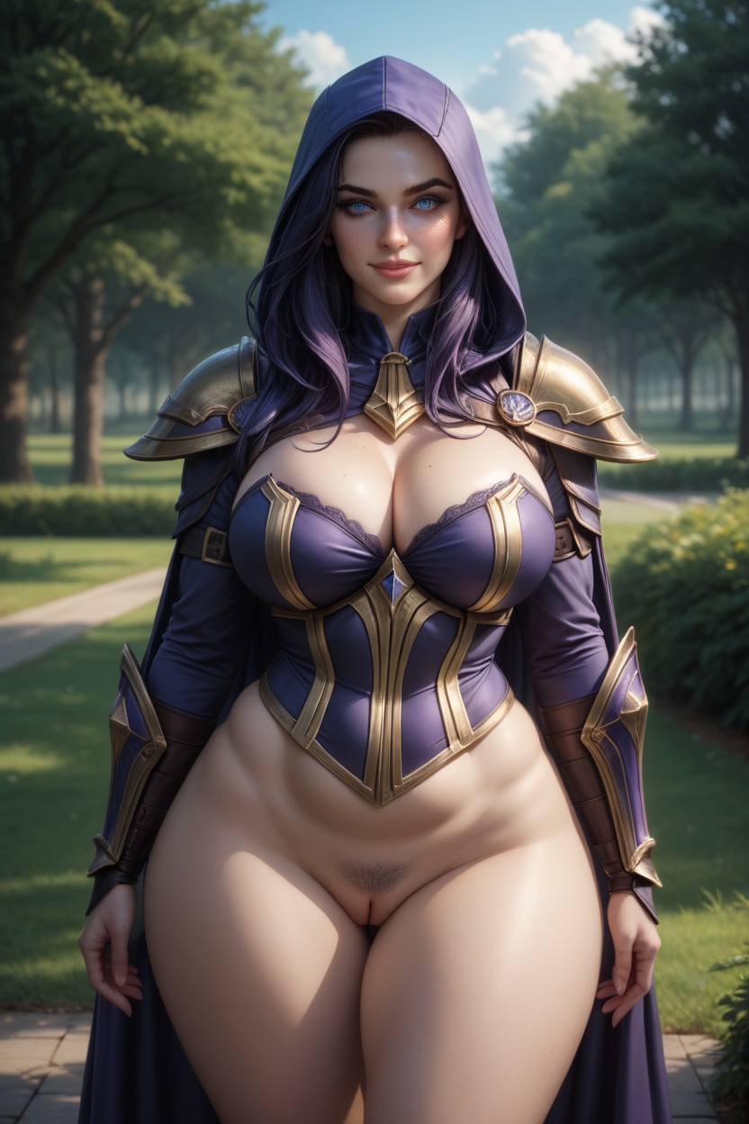 Beautiful Eye, Freckles, Hooded Cape AI Porn