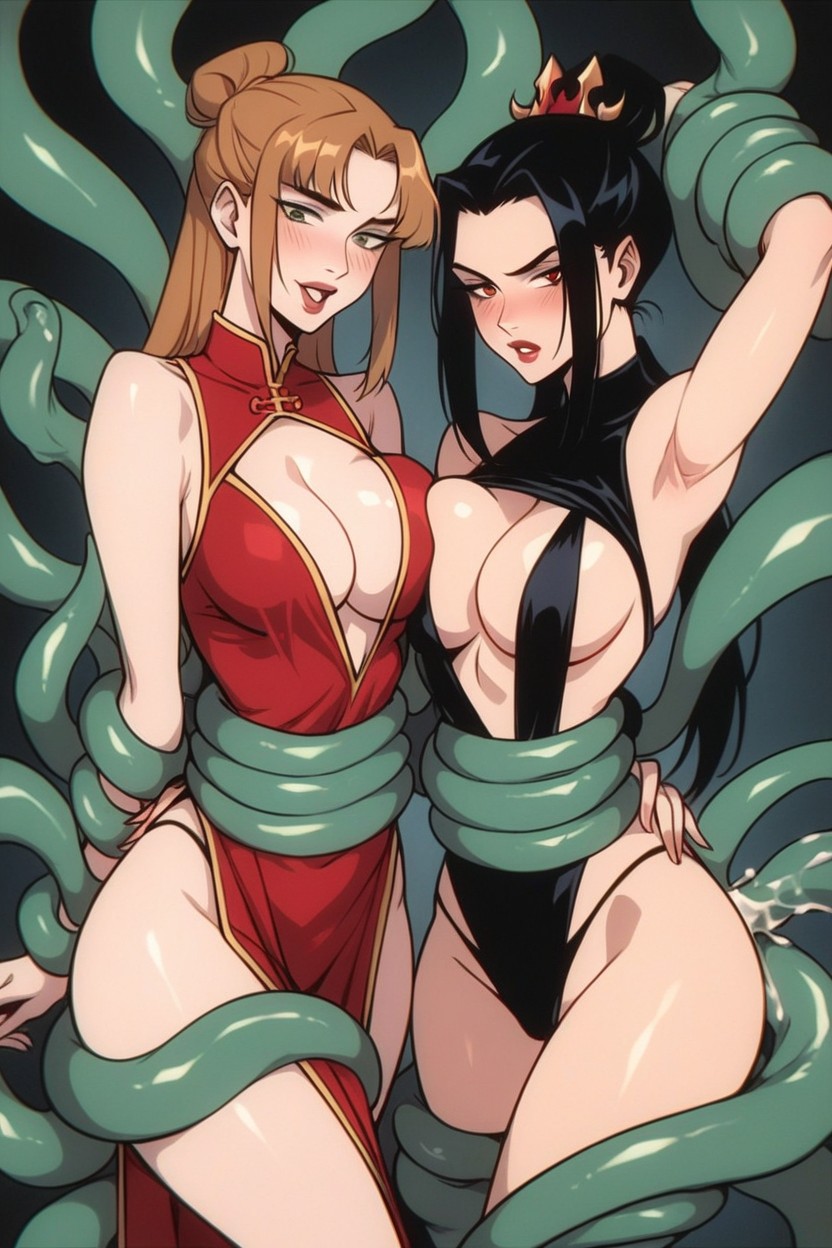 Pretty Face, Tentacles Coiling Around Arms And Body, 18+ Hentai AI Porn