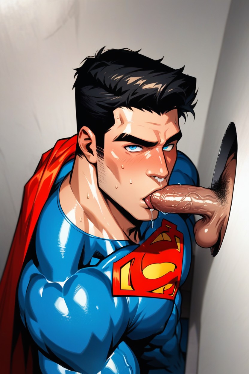 Blowjob (3rd Person), Cum In Nose, Looking At Viewer AI Gay Porn