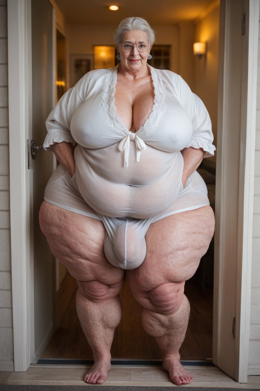 Hairy Feet Hairy Ankles Hairy Bushy Thighs Like A Sasquatch, Large Breast, Plump Lips AI Porn