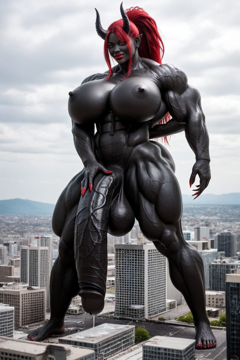 Black Skin, Red Hair, Gigantic Biceps 人妖AI黃片