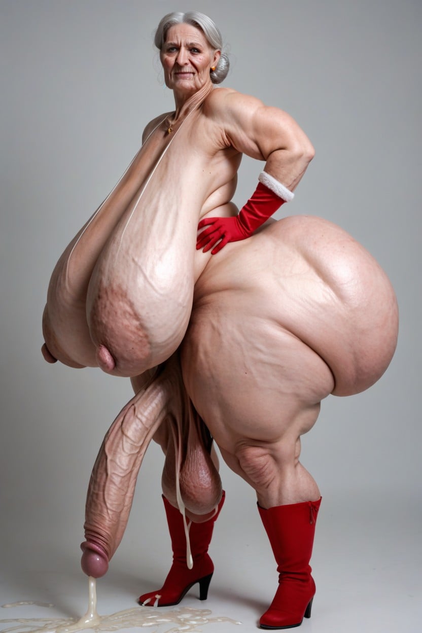 Standing, Grand, Gigantic Balls Porno IA transsexuelle
