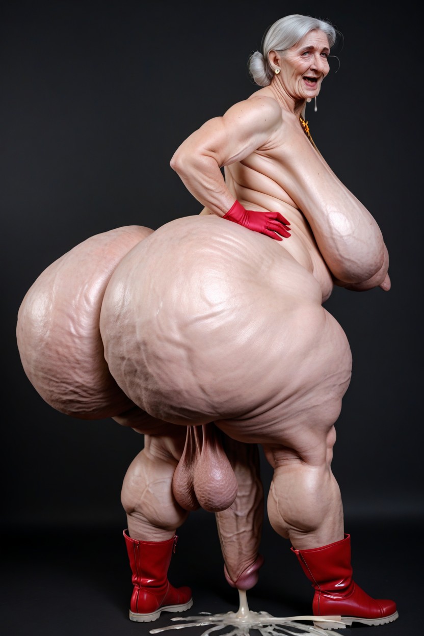 Wrinkled Face, Gigantic Balls, Veiny Forearms Shemale AI Porn