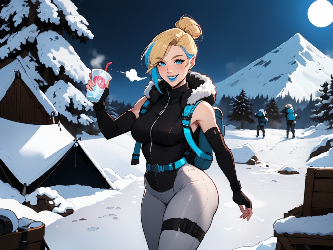 1 Person, Rounded High Breasts, High Brightness Effects AI Porn