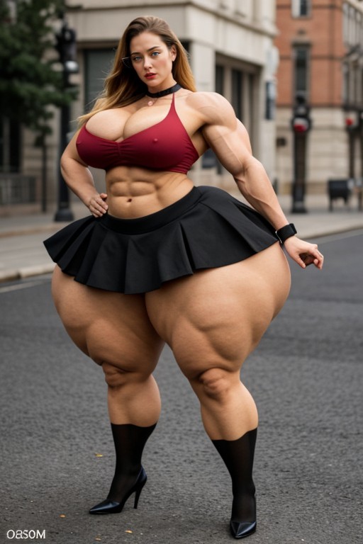 Blazer, Black Stockings, Gigantic Steroid Giantess Aphrodite AI Porn