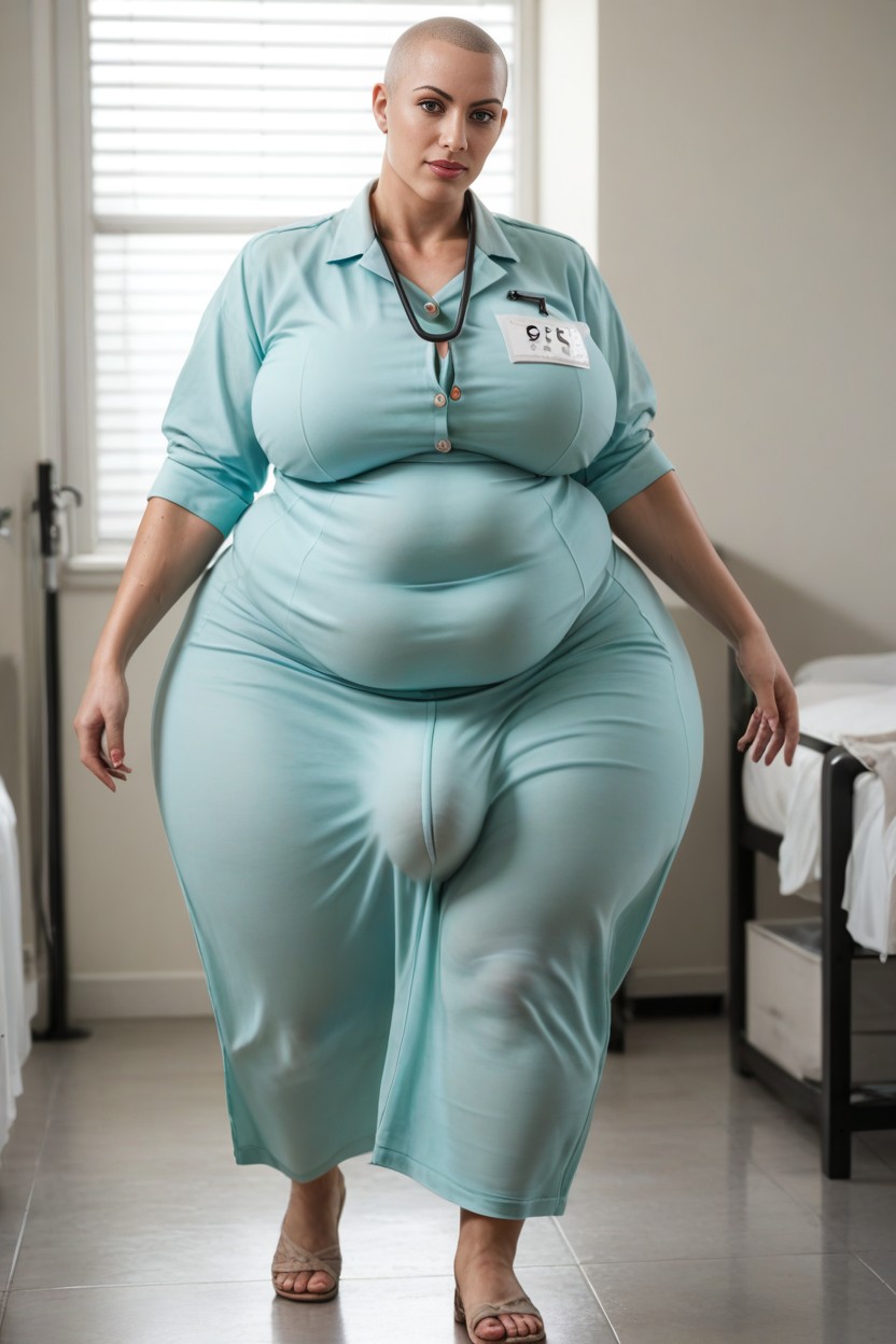 Thick Thigh, Walking In Hospital, Full Body AI Porn
