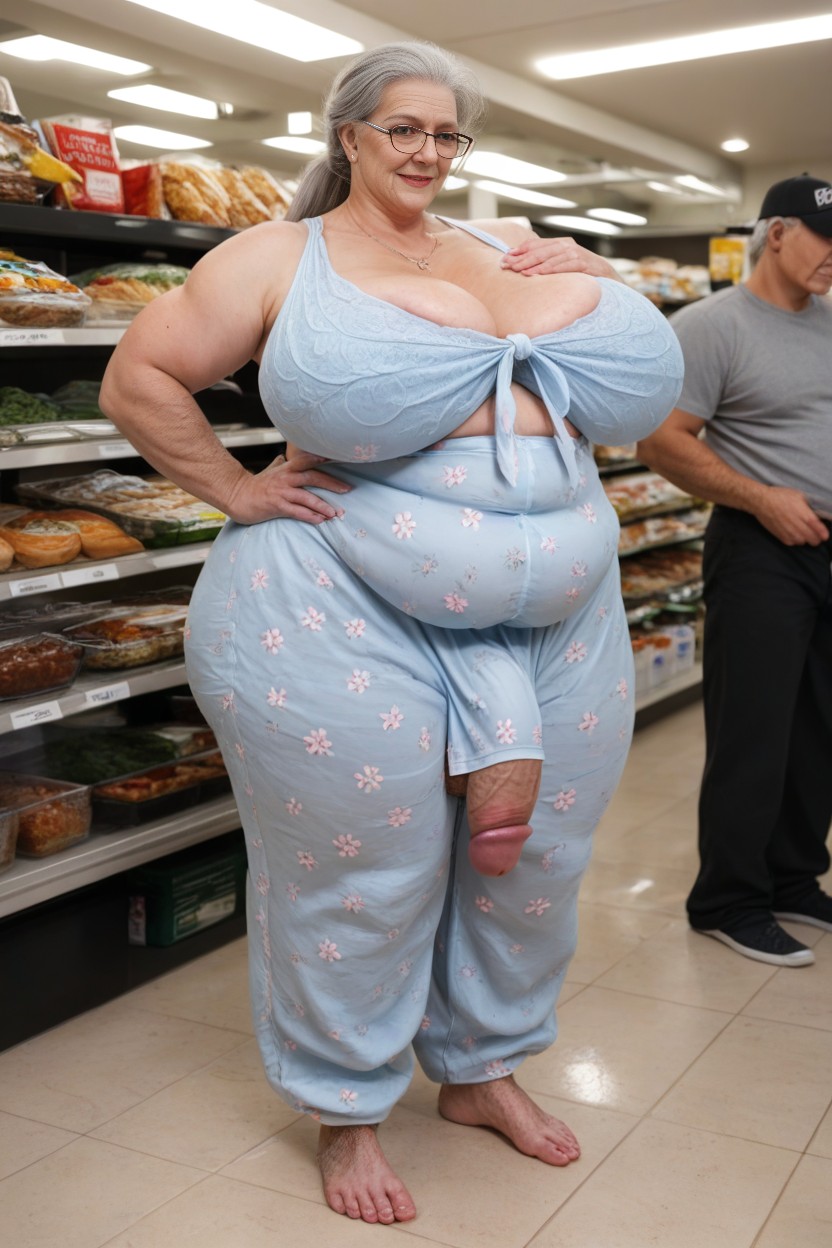 Ponytail, Plump Lips, Extremely Massive Long Bulge Through Clothing AI Porn