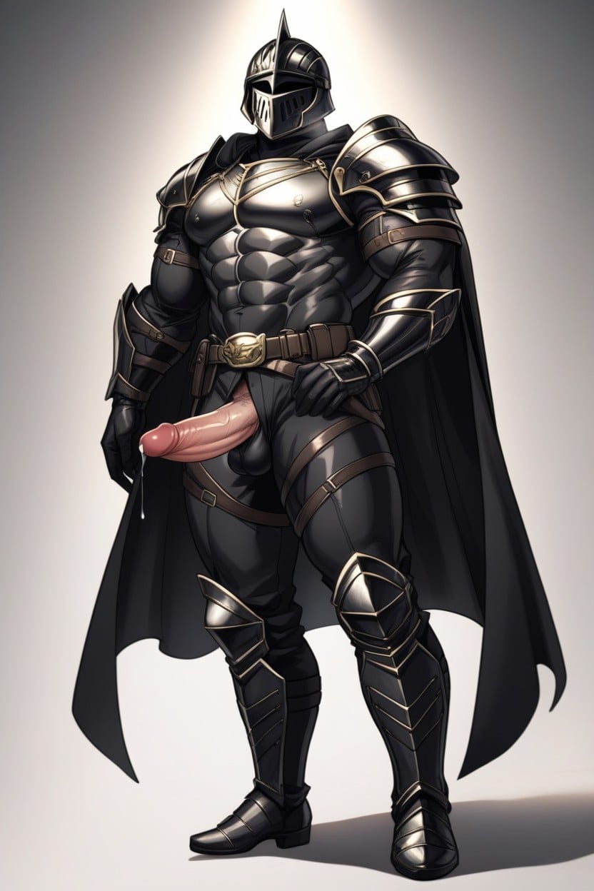 Standing Boldly Like A Hero, Hard Penis, Exposed Penis AI Gay Porn
