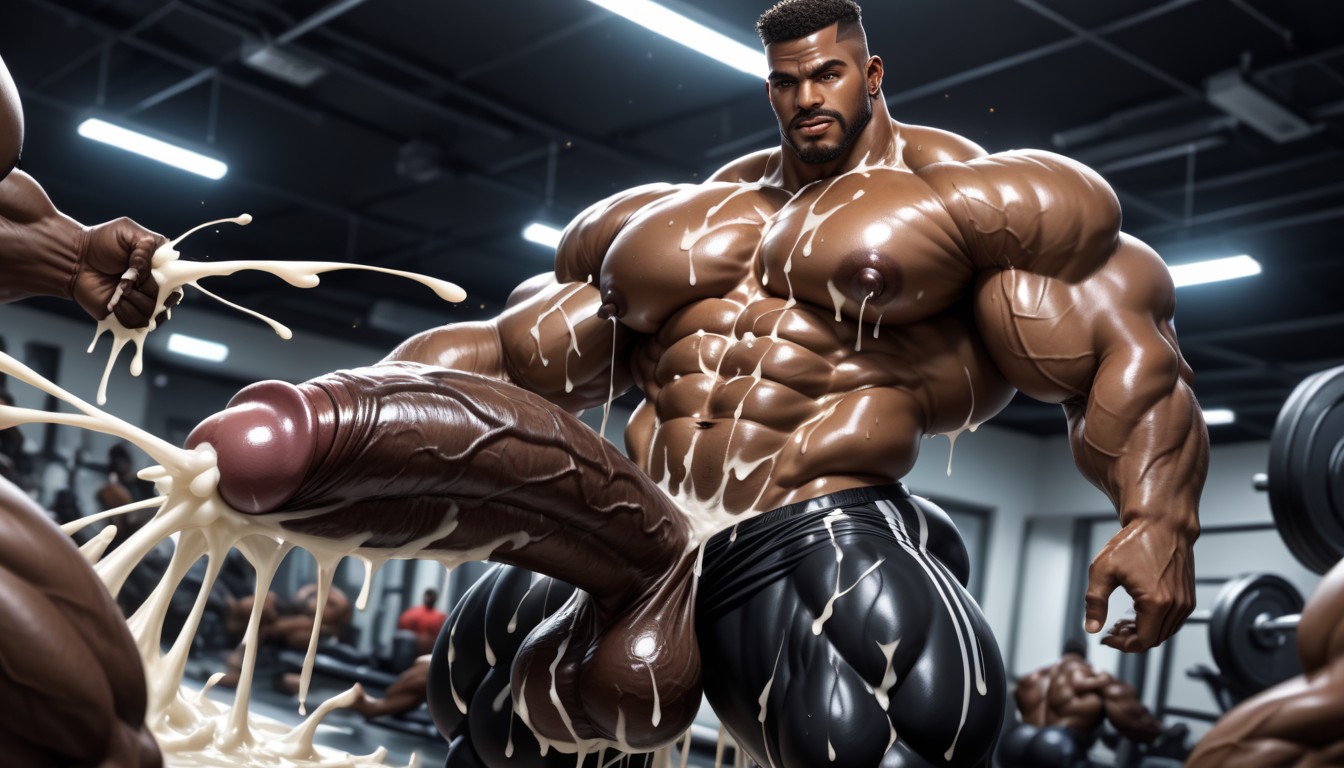 Cum On Thighs, Gang Bang, Hyper Swollen Nipples AI Gay Porn