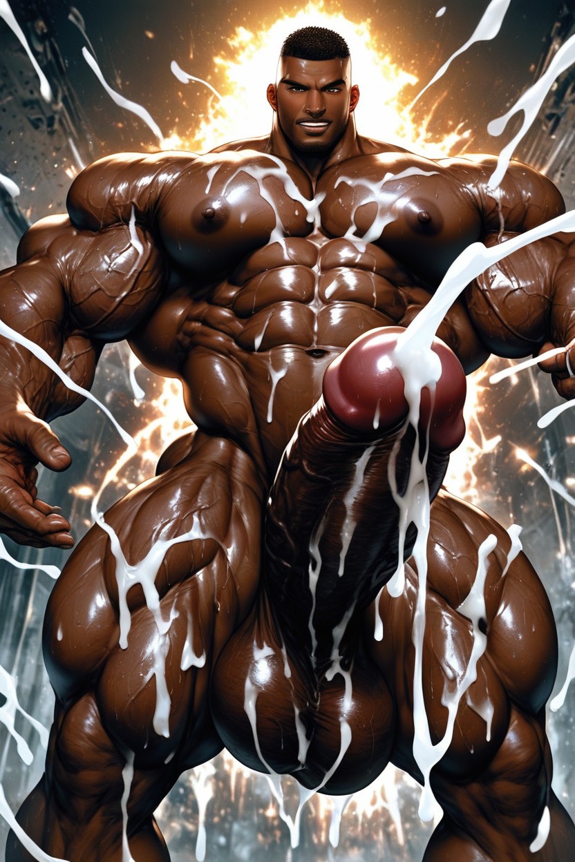 Hyper Wet Penis, Oversized Muscles, Cum On Biceps AI Gay Porn