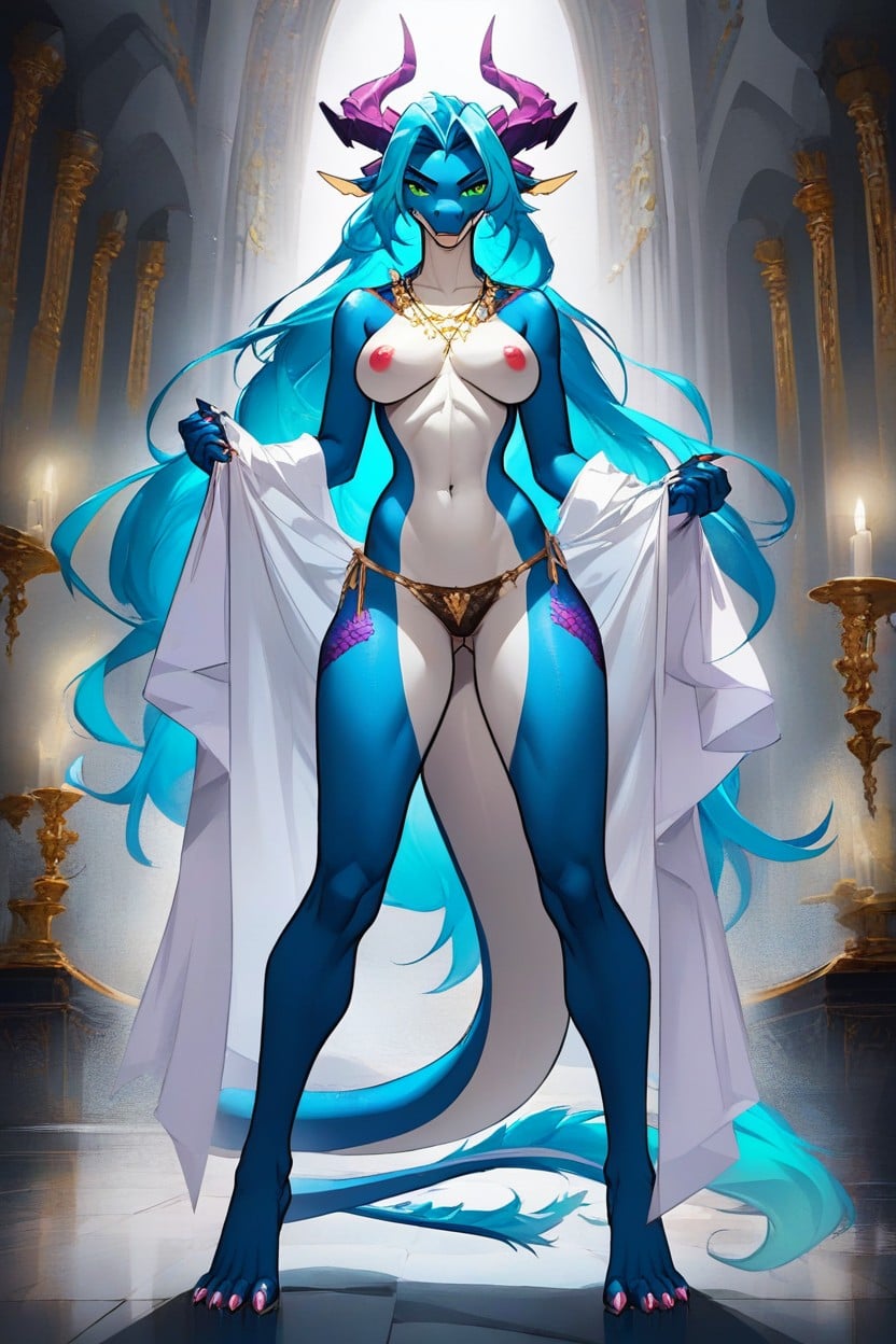 Horns Are Bent Back, 18+, Removing Panties Furry AI Porn