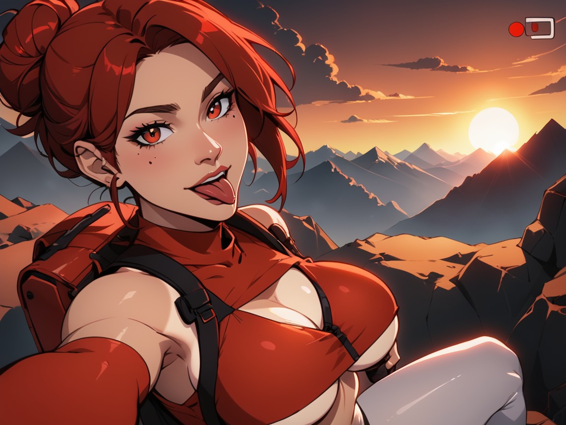 Long Breast Width, Red Hair, 18+ AI Porn
