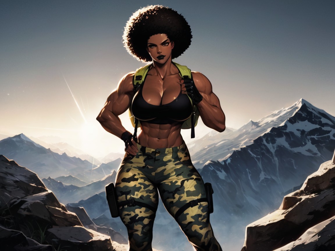 Afro, Massive Breast, Specular Latina AI Porn