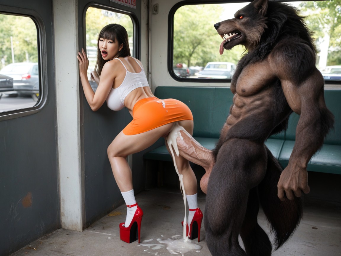 Fully Colored Picture, Extreme Hyper Cock, Werewolf Grabbing Women Ass AI Porn