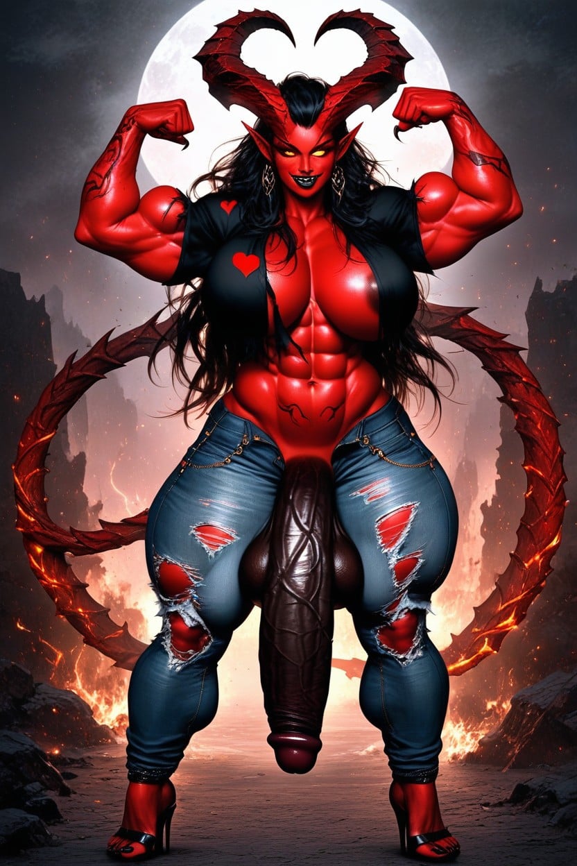 Big Black Balls, Ripped Jeans, Black Cock Is Too Big Hentai AI Porn