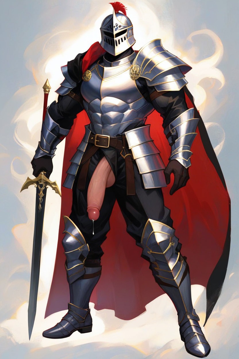 One Knight, Front Side View, Black Leggings AI Gay Porn