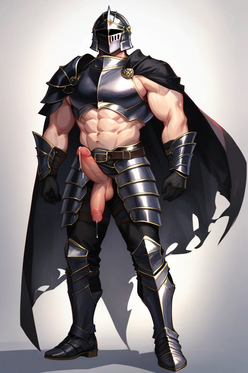 Tall Height, Fully Clothed, Black Armor Gloves AI Gay Porn