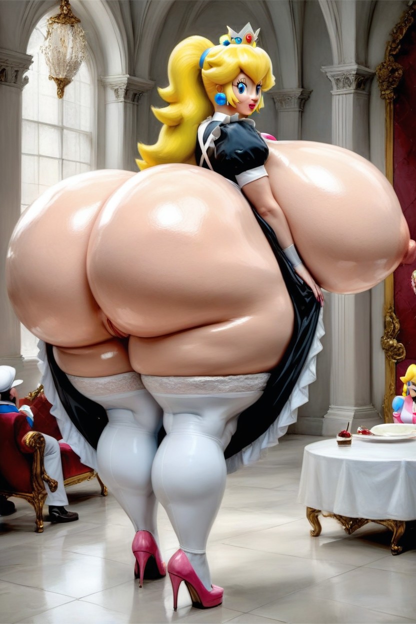 Hyper Giant Boob, Hyper Butt, Maid Outfit AI Porn