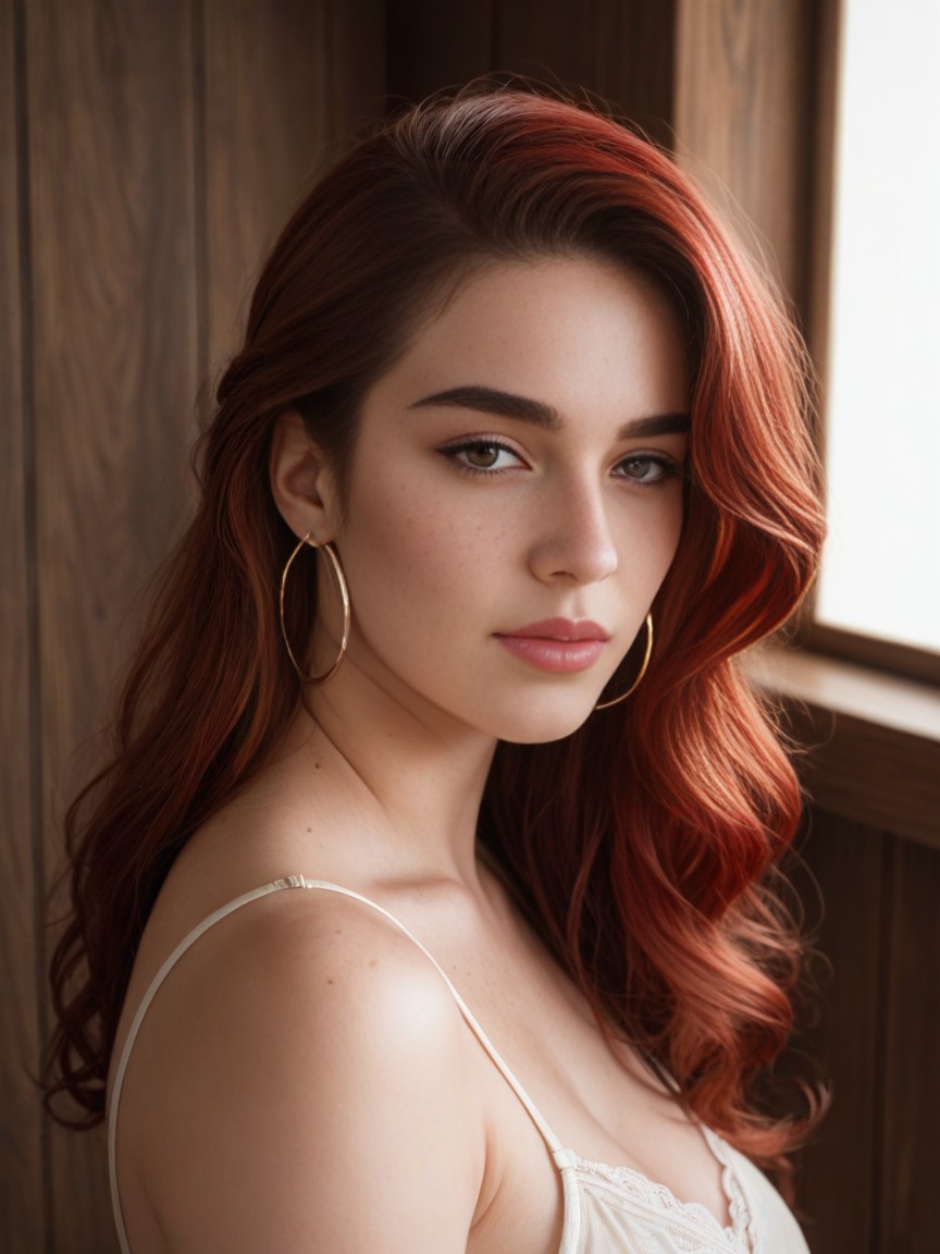 Softly Arched Brows, Focused Close-up Portrait Style, Solace Travis AI黃片