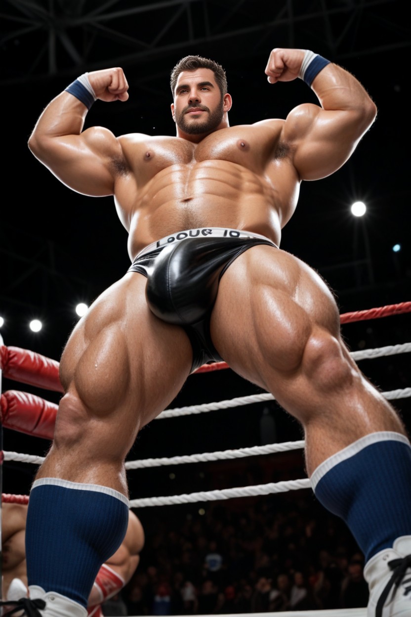 Fat, Wrestler, Bulge In Speedo AI Gay Porn