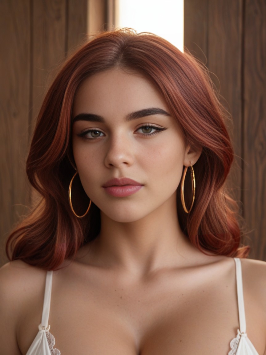 Thick Curled Lashes, Hazel Almond-shaped Eyes, Subtle Dimples AI Porn