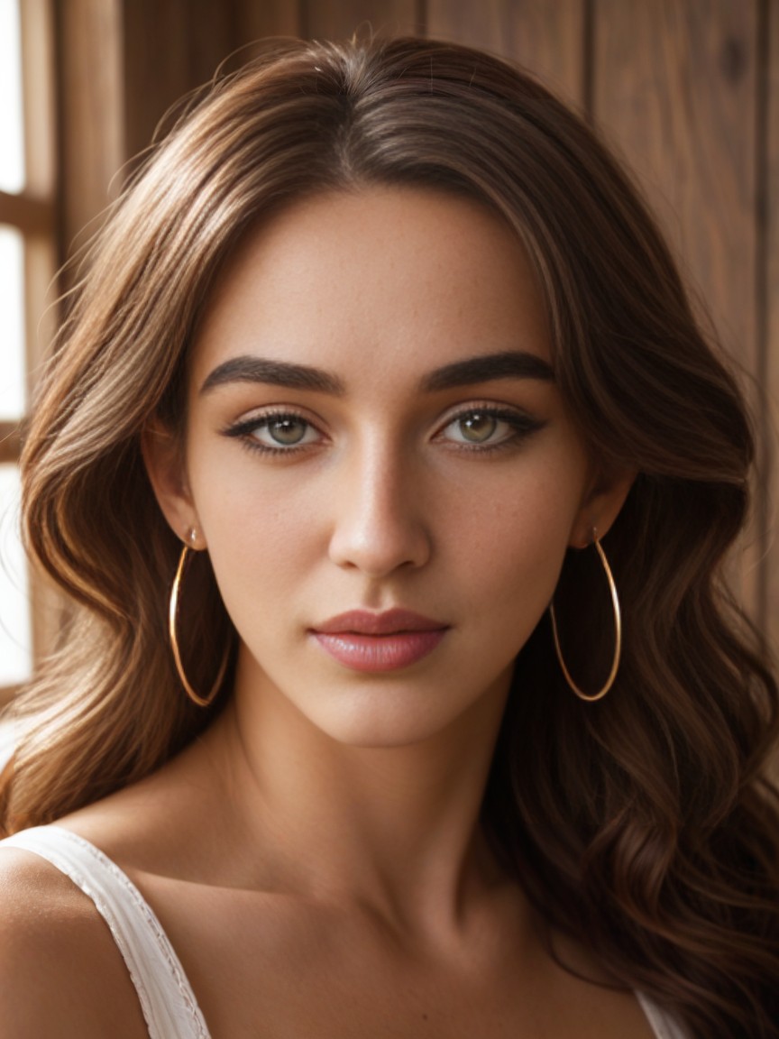 18+, Ethereal Warm Lighting, Light Ivory Blouse AI Porn