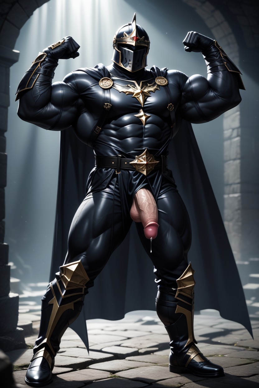 Legs Apart, Full Body View, Hard Penis AI Gay Porn