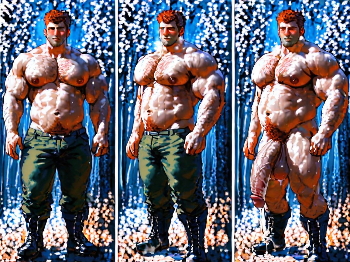 Heavy And Muscular, Scandinavian, Gigantic AI Gay Porn