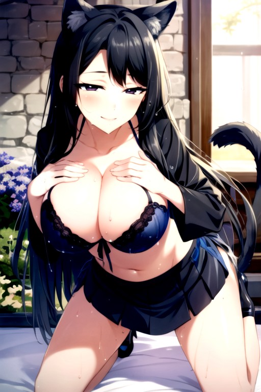 Messy Hair, Black Tail, Very Hentai AI Porn