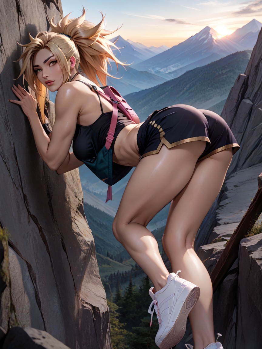 Thigh Gap, Dimly Lit, White Sneakers Hentai AI Porn