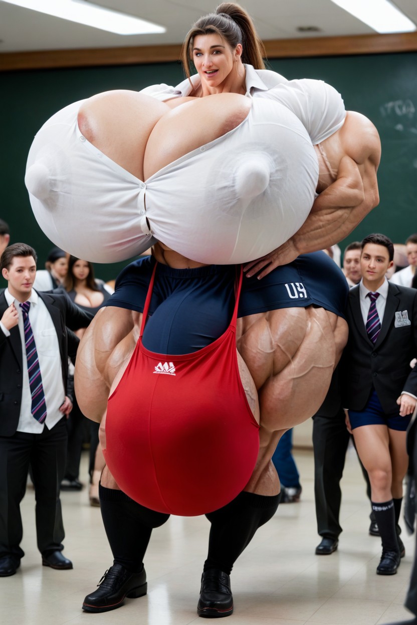 Gigantic Enormous Biceps, Decote, Massive Cock Travesti IA Pornô