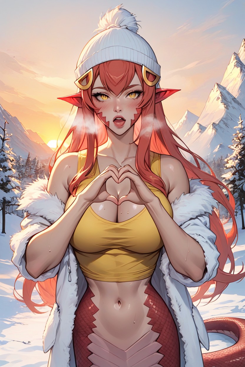 Cute, Cold Breath, Gloss Lips Hentai AI Porn