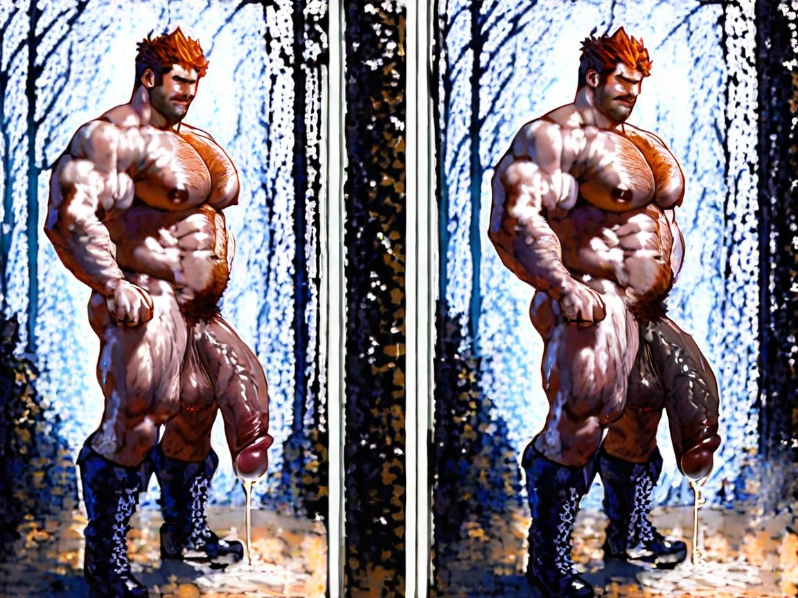 Gigantic, Human, Before And After Body Growth Transformation AI Gay Porn
