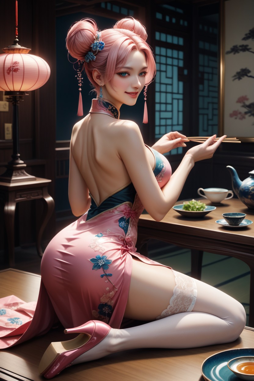 Chinese Traditional Room Interior, Anime Style, High Definition AI Porn