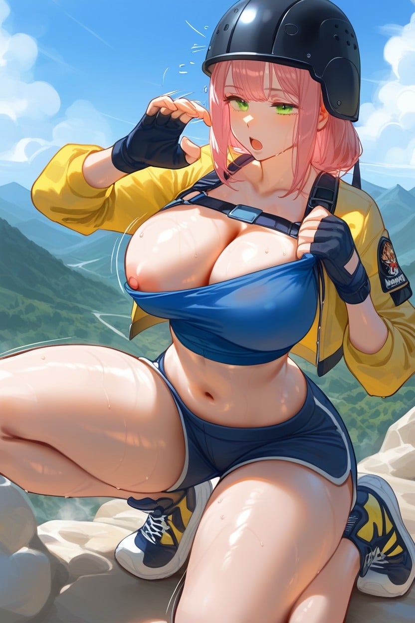 Large Breast, Top Down View, Pink Hair Hentai AI Porn