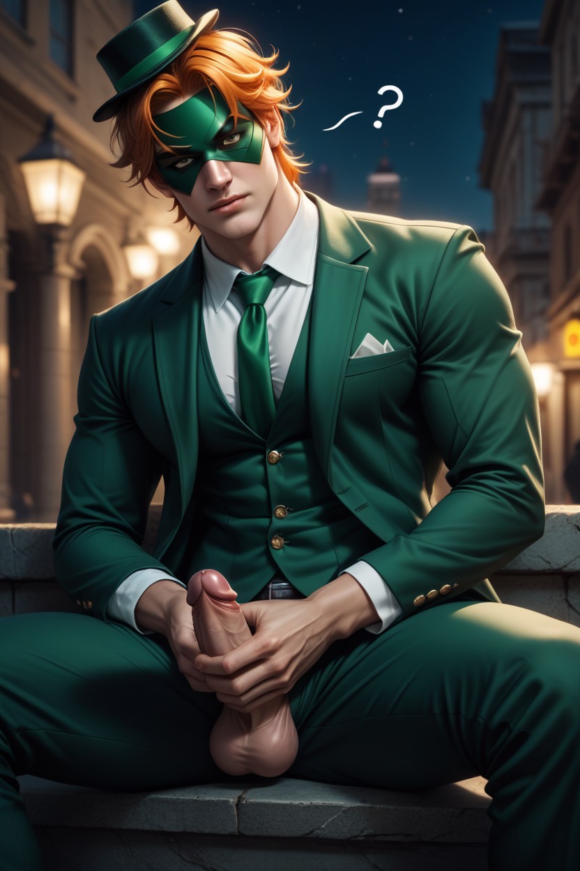 Award Winning Photo, Green Derby Hat, Ultra Realistic Photograph Porno gay IA