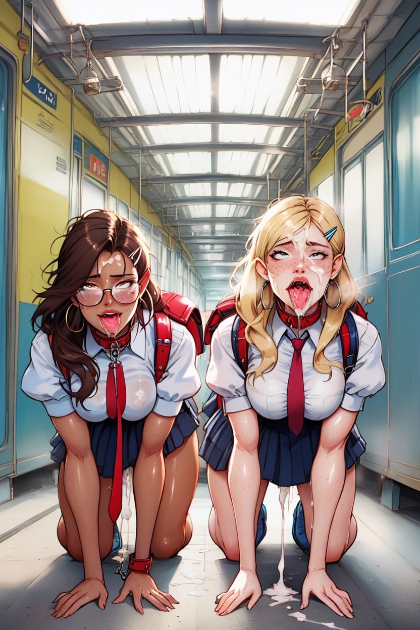 White Backpack, Freckles, Public Sex AI Porn