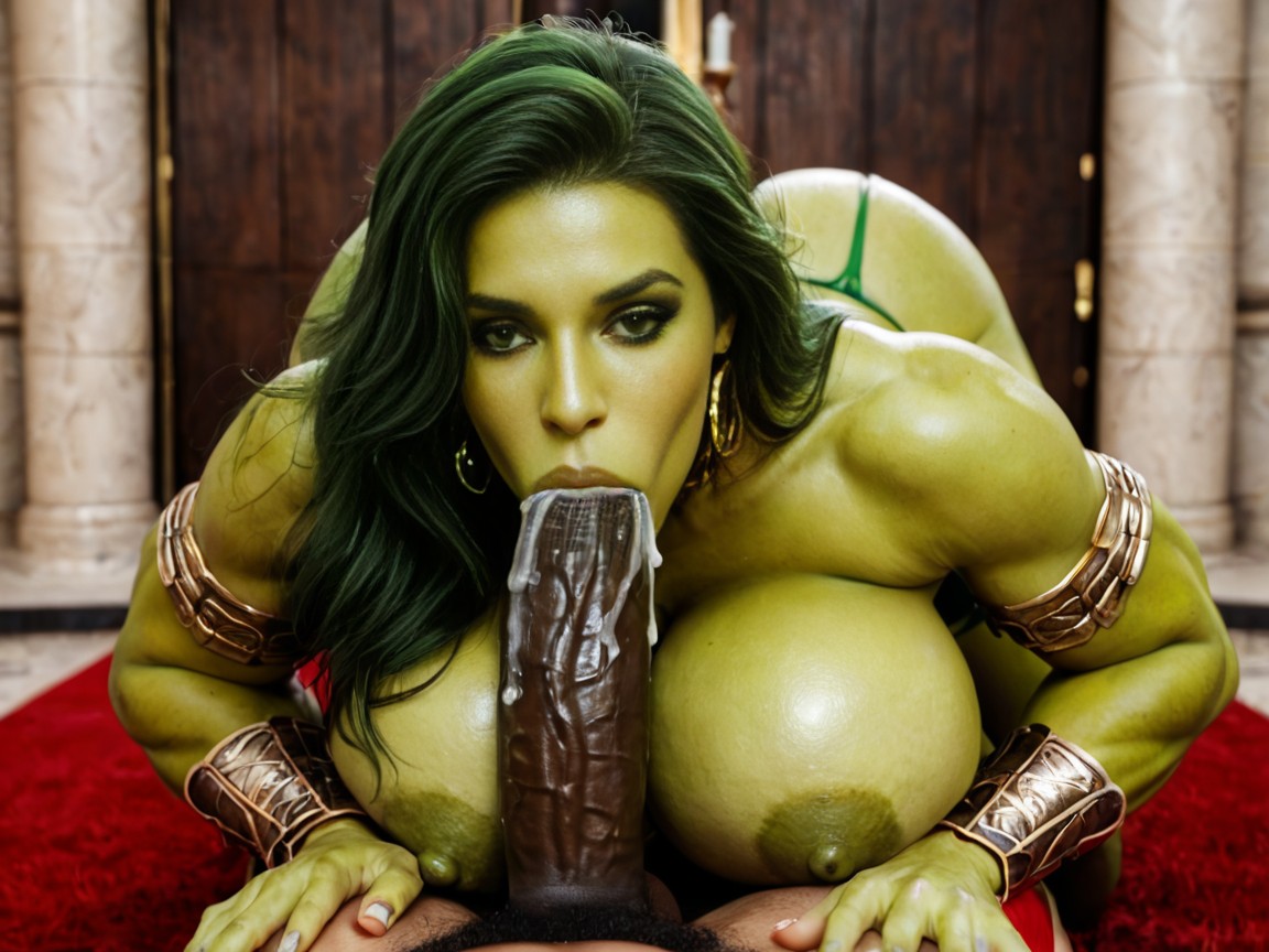 Green Skin, Huge Body, Big Rounded Tits Porno IA