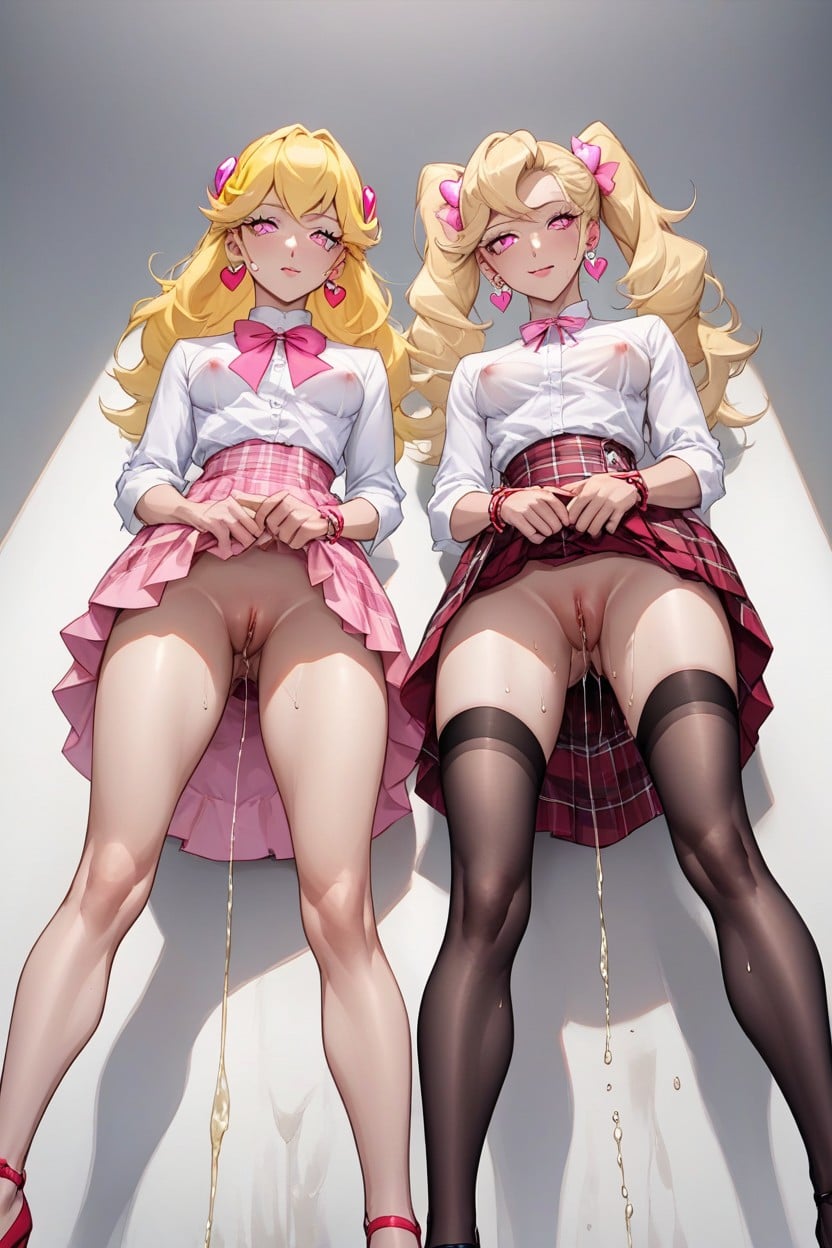 Blonde Hair, Piss, Hair Ornament Hentai AI Porn