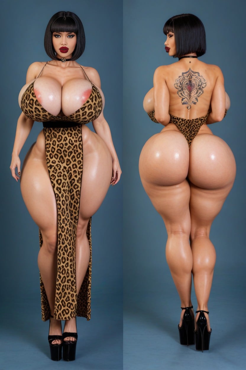 The Highest Detail, Bobcut With Bangs, Perfect Anatomical Body Extremely Beautiful Face Porno IA