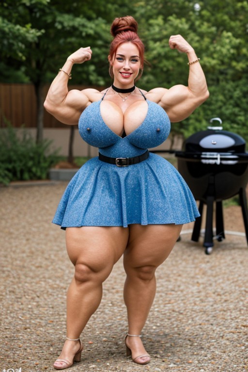 Extreme Abs, Huge Steroid Shoulders, Extremely Long Hair AI Porn