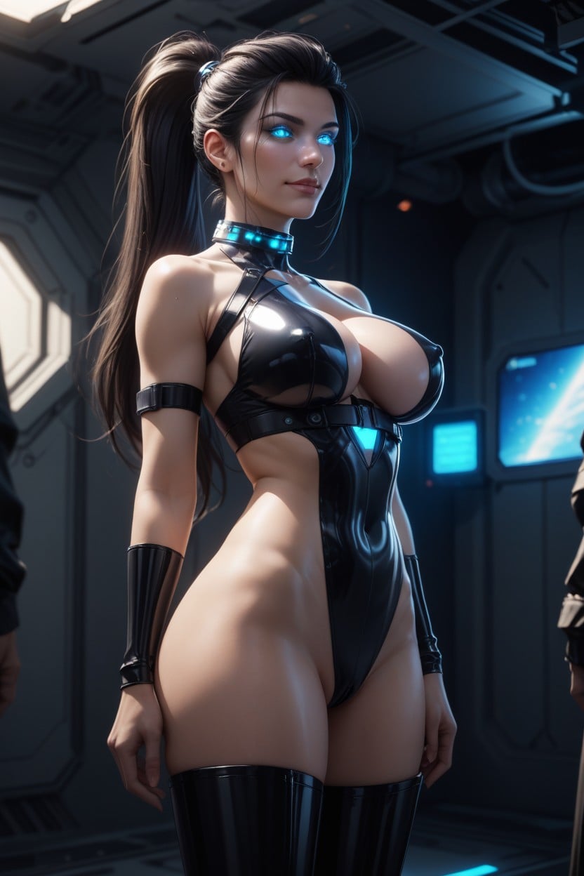Exposed Breasts, Spaceship, 1 Person AI Porn