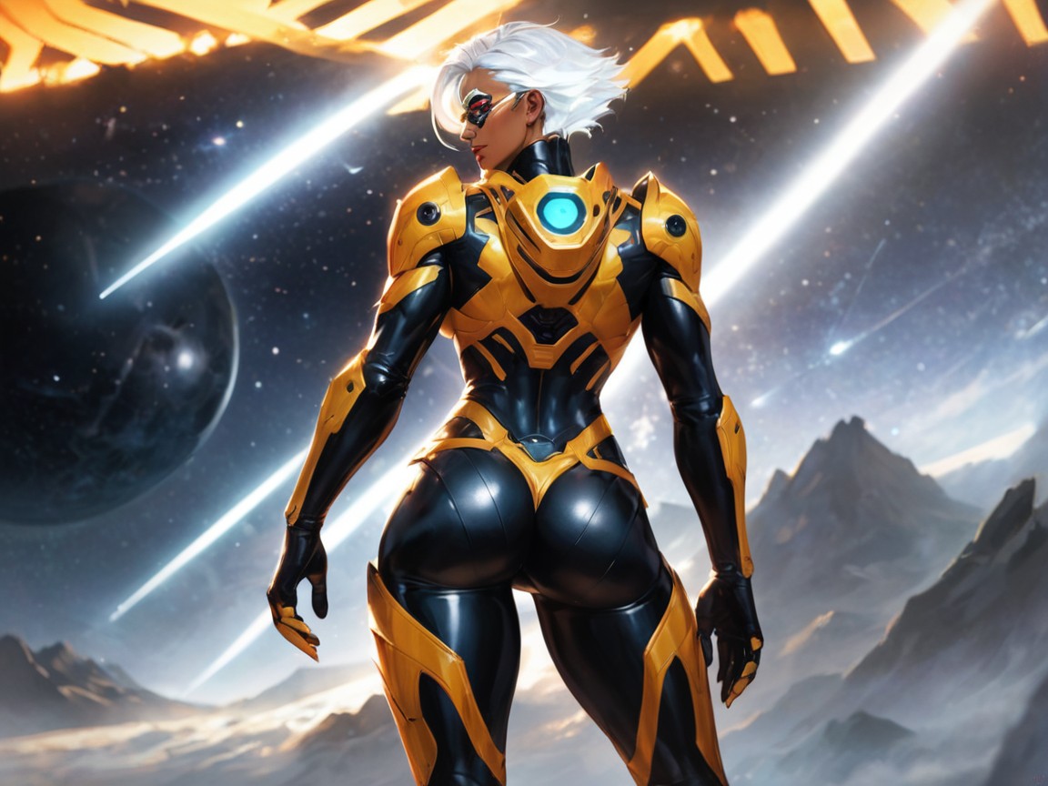 Nsfw, High Color Contrast, Bounty Hunter Latina AI Porn